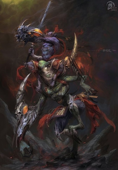 Onaikai riding a demon raptor