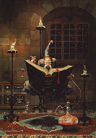 Zarrek reading the Tome of Merioss