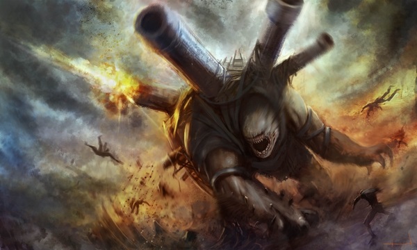 chaos behemoth strapped with cannons