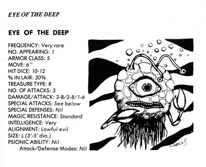 Eye of the Deep, First Edition Stat Block