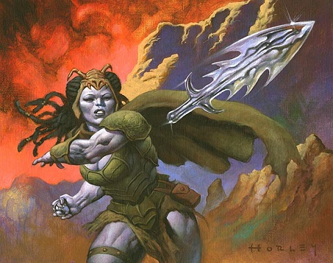Minâth, the elitist purple-skinned khazarkars