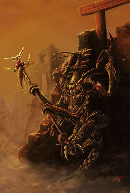 thri-kreen, artwork by Michal Vondracek